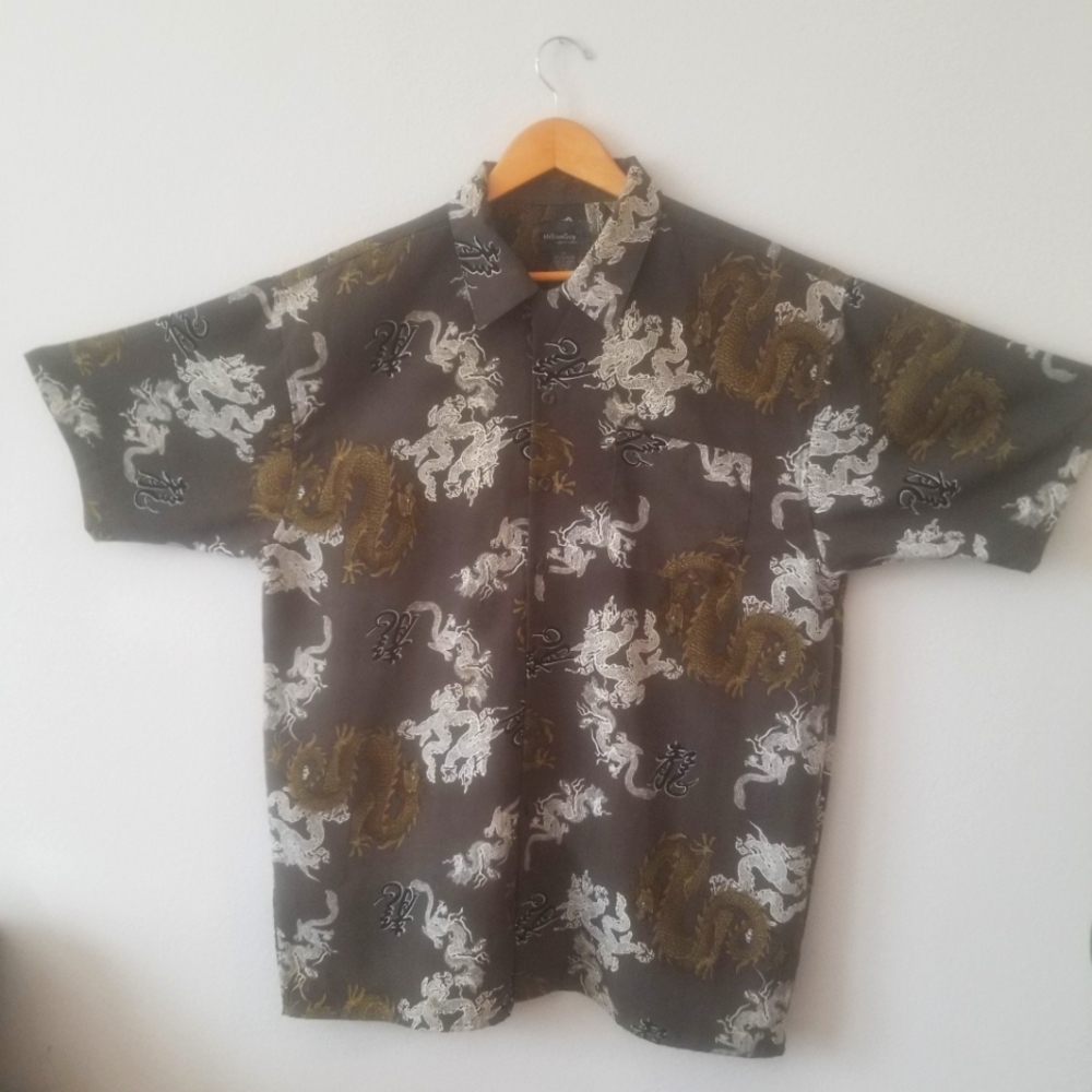Vintage Japanese Dragon Button Up
